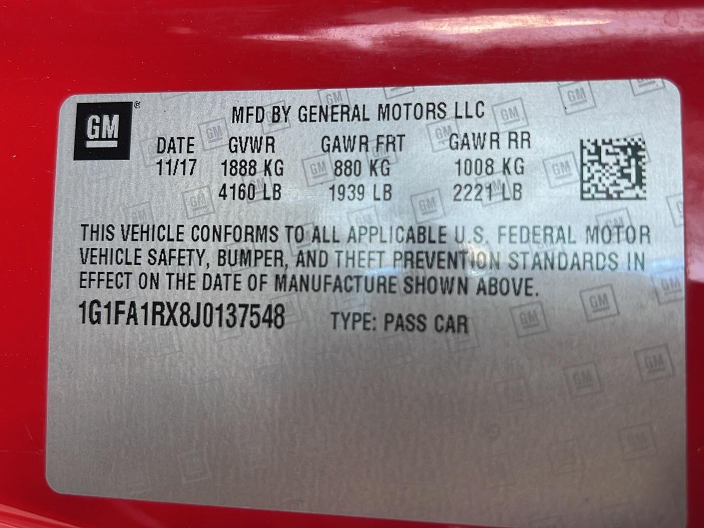 2018 Chevrolet Camaro 1LS