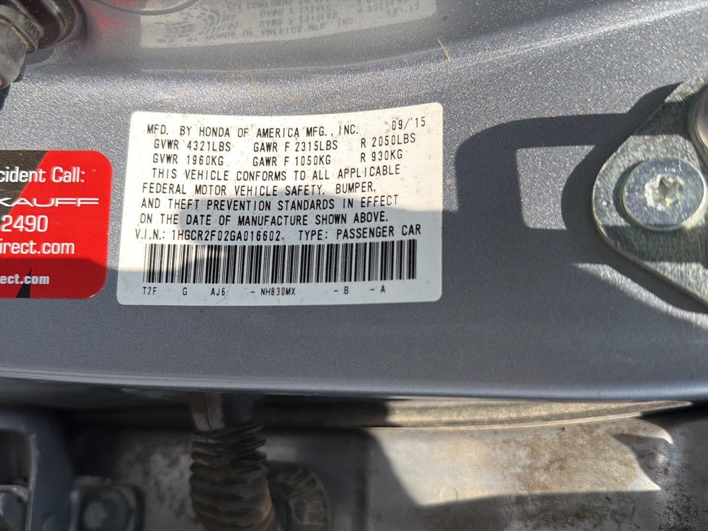 2016 Honda Accord EX