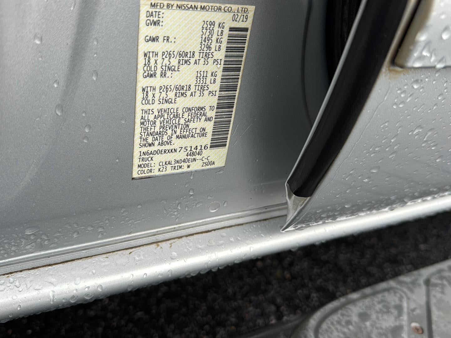 2019 Nissan Frontier SL