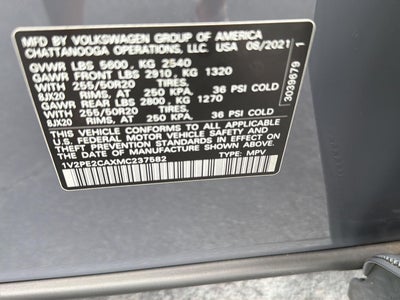 2021 Volkswagen Atlas Cross Sport 3.6L V6 SE w/Technology R-Line