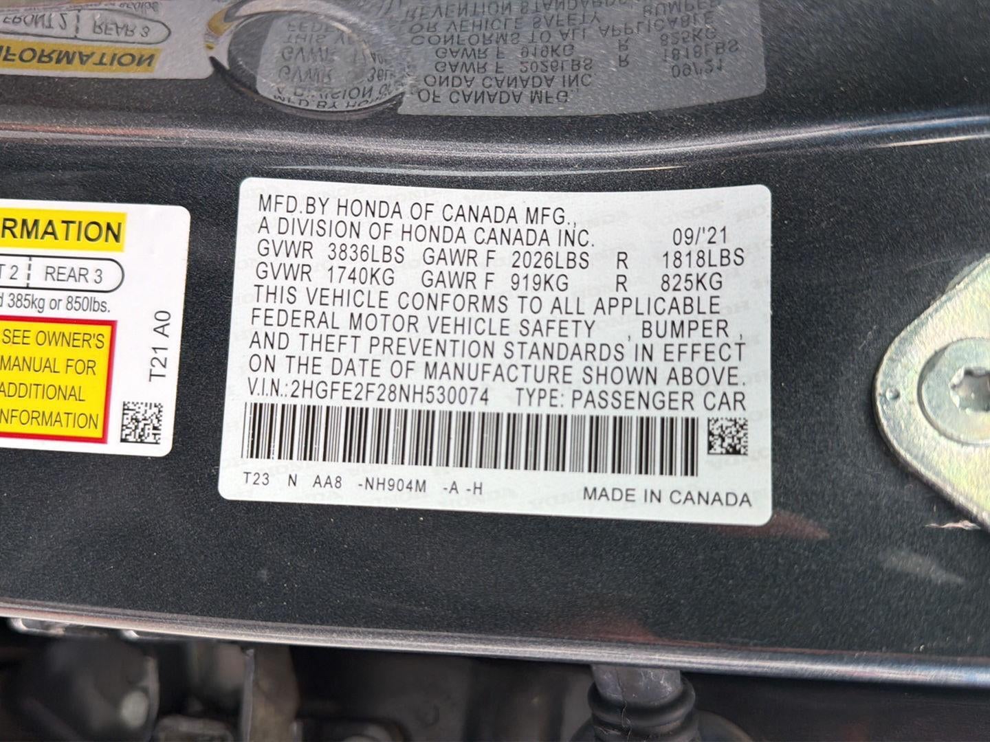 2022 Honda Civic Sedan LX