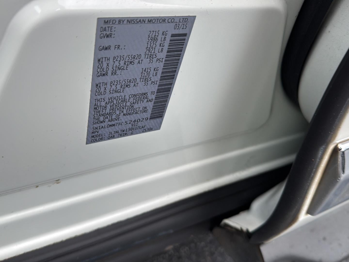 2015 INFINITI QX60 AWD 4dr