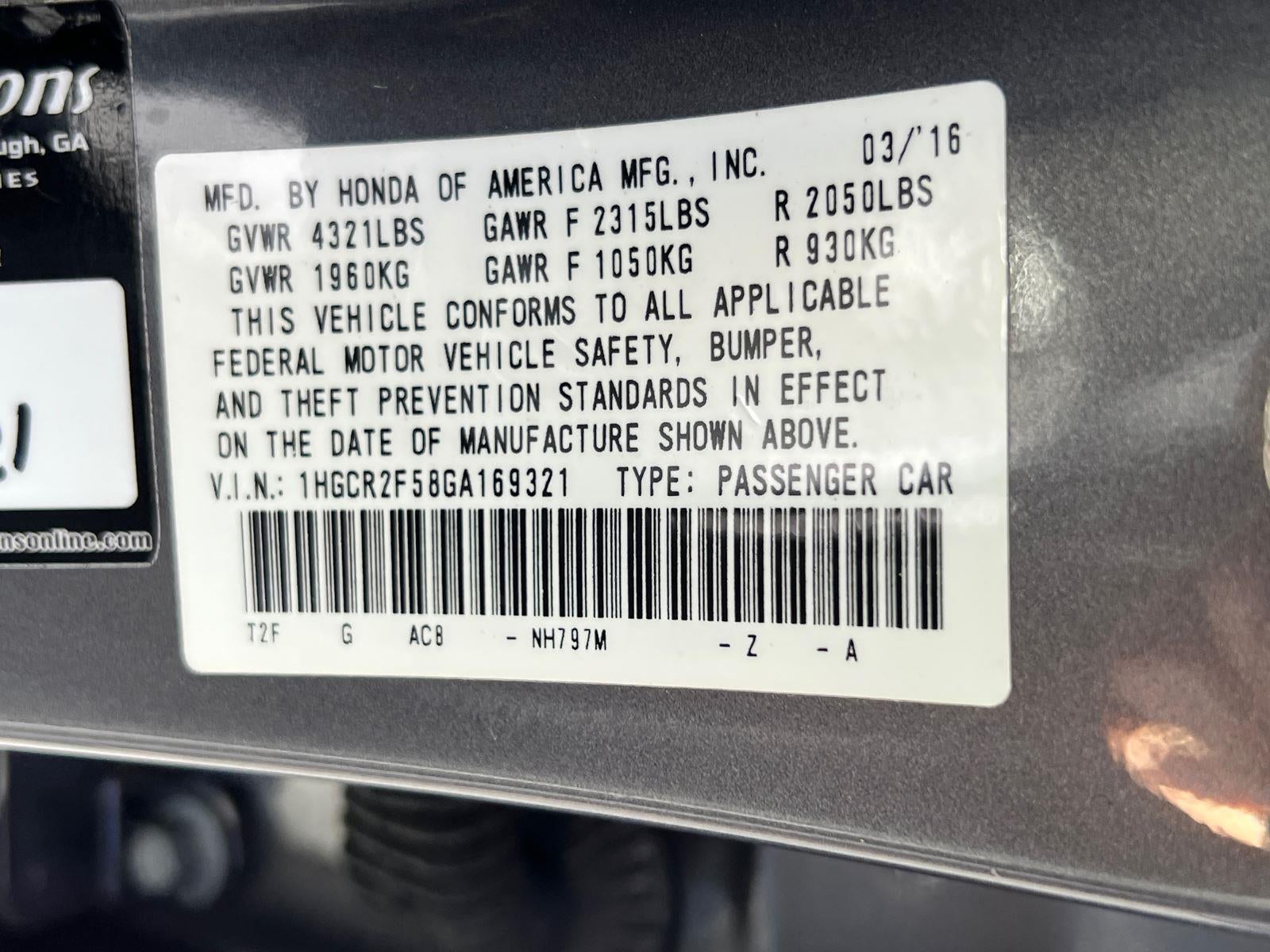 2016 Honda Accord Sedan Sport