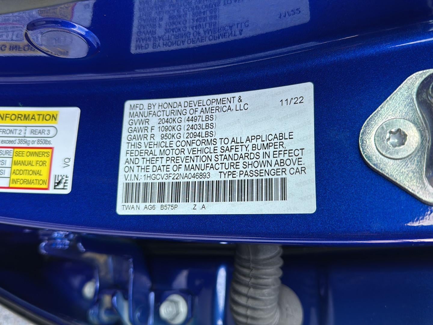 2022 Honda Accord Hybrid Sport