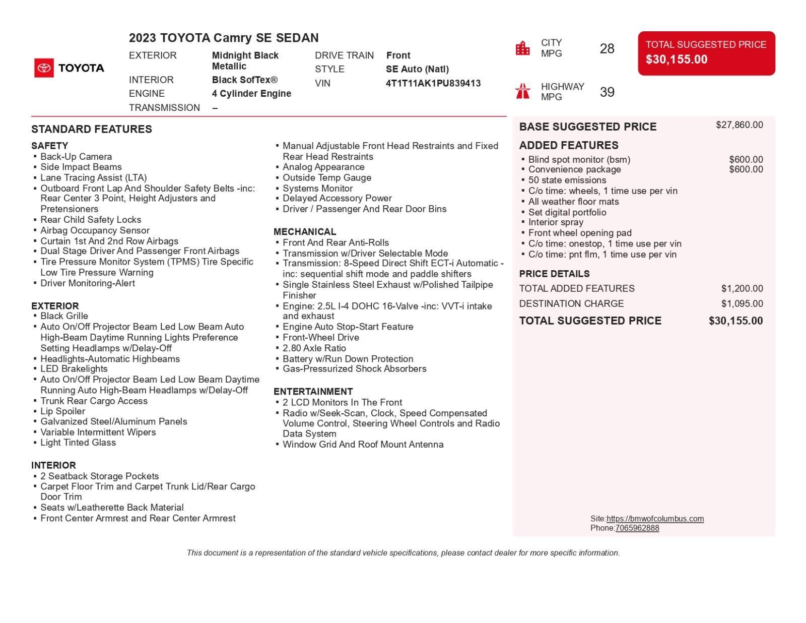 2023 Toyota Camry SE