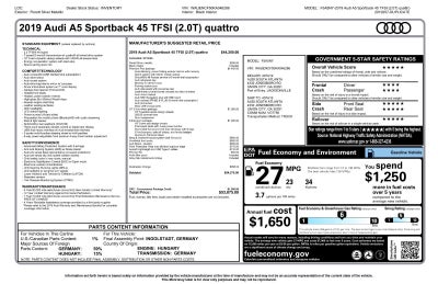 2019 Audi A5 Sportback Premium Plus