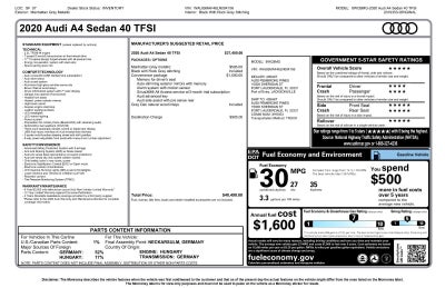 2020 Audi A4 Sedan Premium
