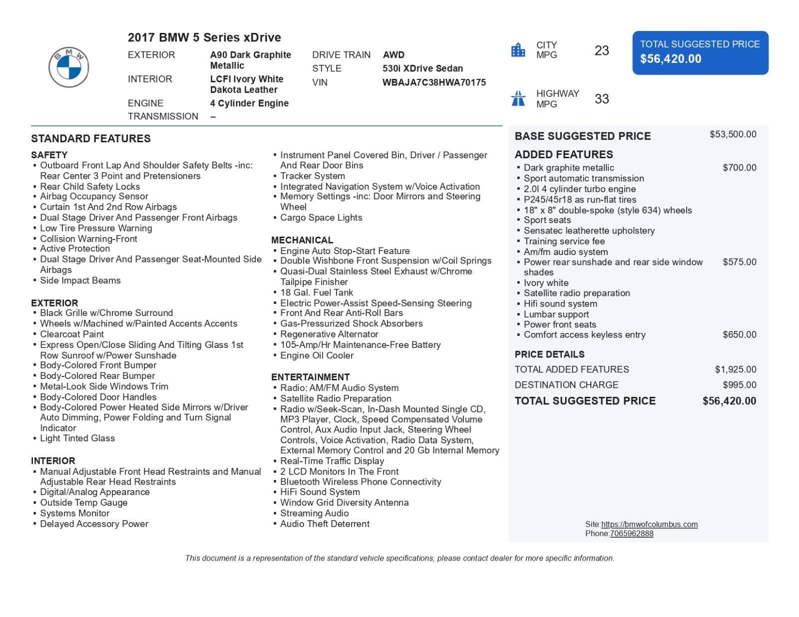 2017 BMW 5 Series 530i xDrive