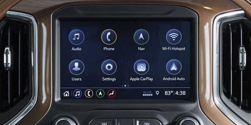 Chevrolet Silverado 1500 infotainment system with touchscreen display